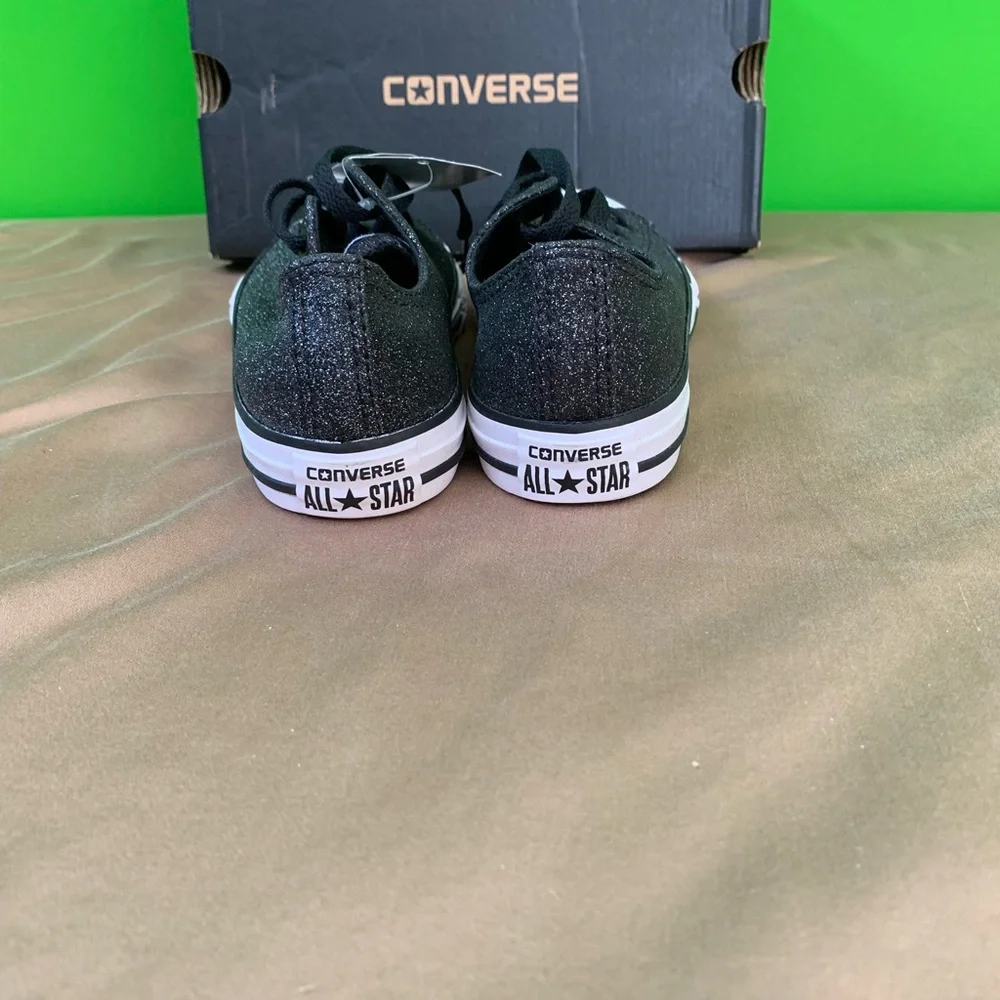 Converse Chuck Taylor All Star Youth 3 Black Glitter Sneakers‎ w/ Box - Picture 3 of 6
